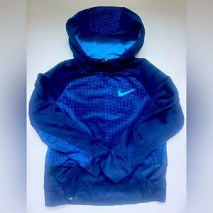 NIKE Dri-fit blue poly fleece hoodie size large